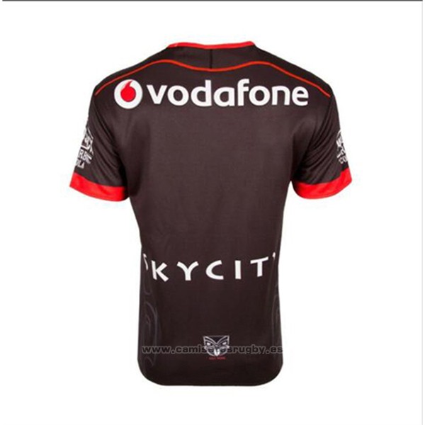 WH Camiseta Nueva Zelandia Warriors Rugby 2017 Local Negro